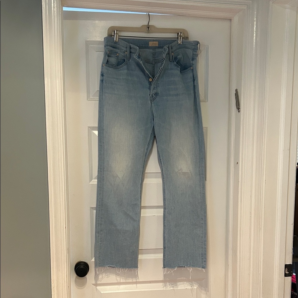 MOTHER Light Wash Cropped Jeans